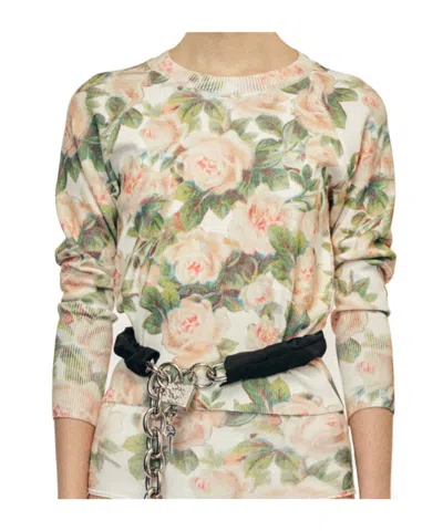 SIMONE ROCHA SHRUNKEN FLORAL KNIT JUMPER
