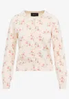 Simone Rocha Cropped Cardigan Tiny Flower Pattern In Neutral