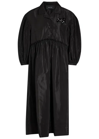 Simone Rocha Signature Embellished Shell Midi Dress In Black