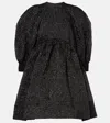 Simone Rocha Signature Sleeve Smocked Minidress In Black