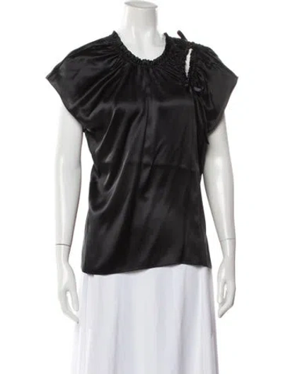 Pre-owned Simone Rocha Silk Crew Neck Blouse In Gray