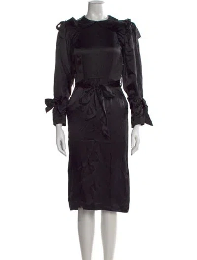Pre-owned Simone Rocha Silk Knee-length Dress In Black
