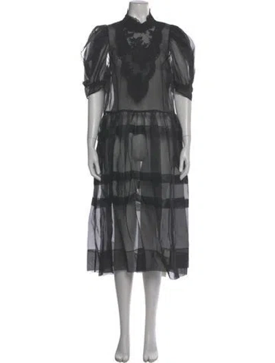 Pre-owned Simone Rocha Silk Knee-length Dress In Gray