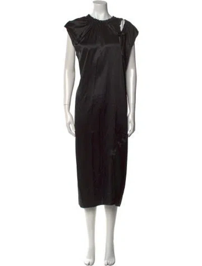 Pre-owned Simone Rocha Silk Long Dress In Black