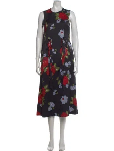 Pre-owned Simone Rocha Silk Long Dress In Black
