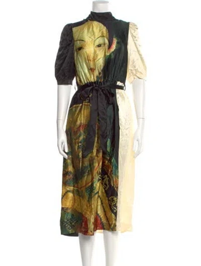 Pre-owned Simone Rocha Silk Long Dress In Multi