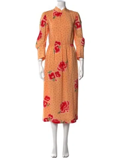 Pre-owned Simone Rocha Silk Long Dress In Orange