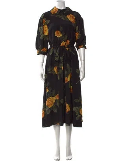 Pre-owned Simone Rocha Silk Long Dress W/ Tags In Black