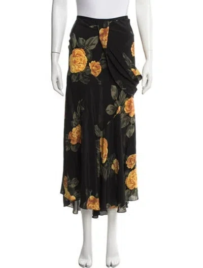Pre-owned Simone Rocha Silk Long Skirt In Black