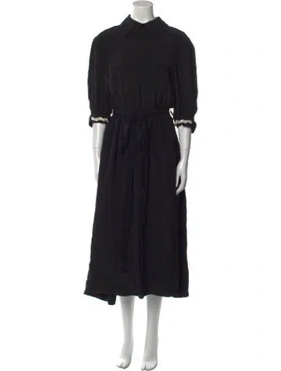 Pre-owned Simone Rocha Silk Midi Length Dress In Black