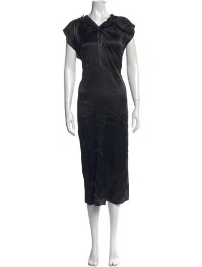 Pre-owned Simone Rocha Silk Midi Length Dress In Black