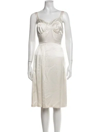 Pre-owned Simone Rocha Silk Midi Length Dress In Neutrals