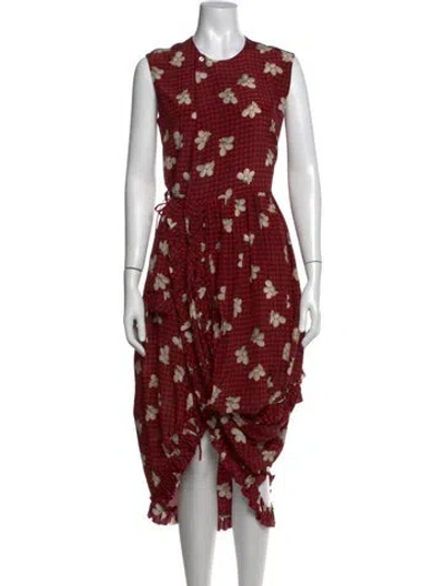 Pre-owned Simone Rocha Silk Midi Length Dress In Red