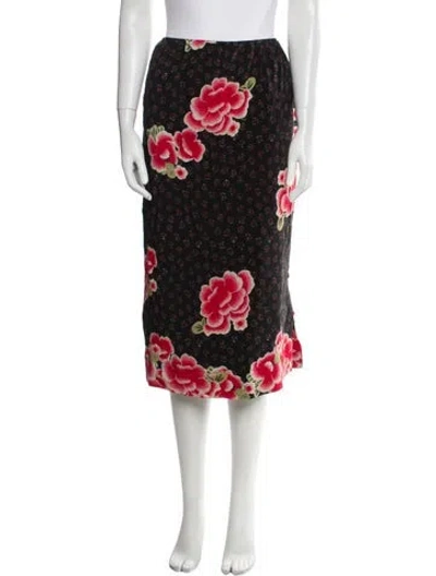 Pre-owned Simone Rocha Silk Midi Length Skirt In Black