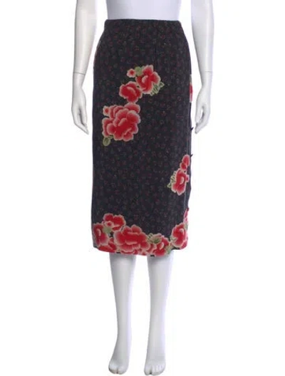 Pre-owned Simone Rocha Silk Midi Length Skirt In Black