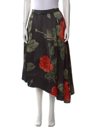 Pre-owned Simone Rocha Silk Midi Length Skirt In Black