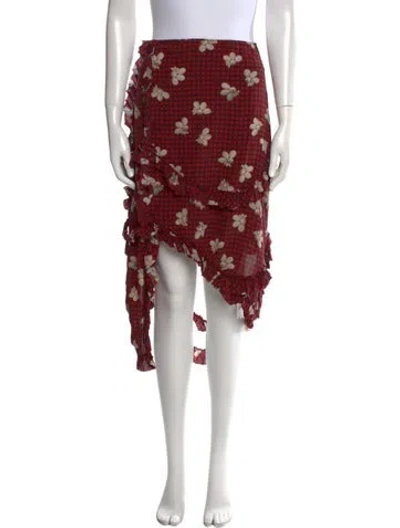 Pre-owned Simone Rocha Silk Midi Length Skirt In Red