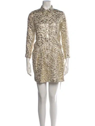 Pre-owned Simone Rocha Silk Mini Dress In Gold