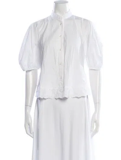 Pre-owned Simone Rocha Silk Short Sleeve Blouse In Neutral