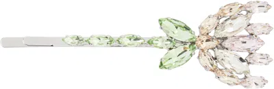 Simone Rocha Silver & Pink Carnation Hair Clip In Multi