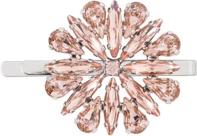 SIMONE ROCHA SILVER & PINK CRYSTAL BLOSSOM HAIR CLIP