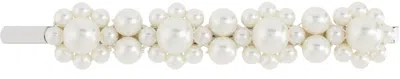 Simone Rocha Silver & White Flower Hair Clip In Pearl
