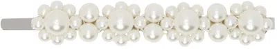 Simone Rocha Silver & White Flower Hair Clip In Pearl