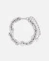 Simone Rocha Chunky Chain Necklace Pearl Flower In Silver