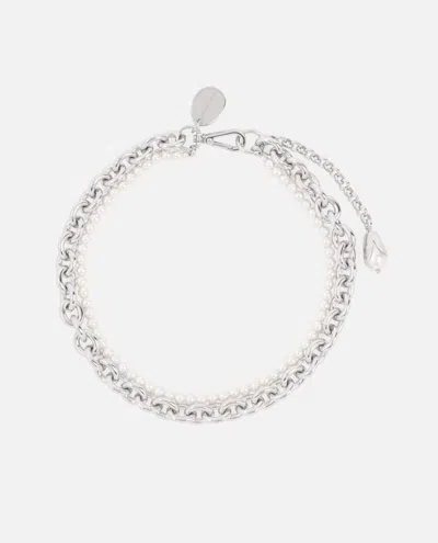 Simone Rocha Silver Chain Pearl Necklace