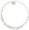 Simone Rocha Silver Pearl & Crystal Daisy Floret Necklace In Pearl/crystal