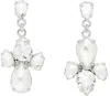 Simone Rocha Silver Victorian Faux-pearl & Crystal Floret Drop Earrings In Pearl/crystal