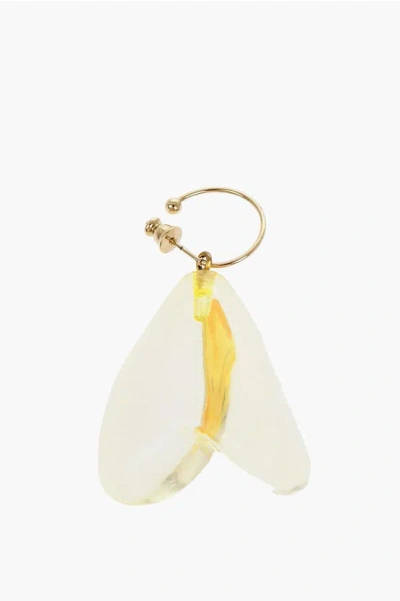 Simone Rocha Single Earring With See-through Heart-shaped Pendant In Gold