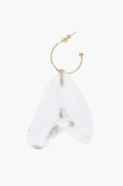 Simone Rocha Single Earring With See-through Heart-shaped Pendant In Gold