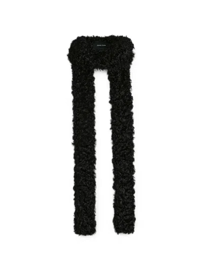Simone Rocha Skinny Faux-fur Scarf In Black
