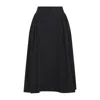 Simone Rocha Womens Black Hip Detail Flared Woven Midi Skirt In Black