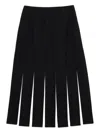 Simone Rocha Contrast-panel Midi Skirt In Black