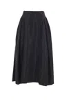 Simone Rocha Pleated-details Midi Skirt In Black