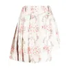 Simone Rocha Floral-print Pleated Asymmetric Taffeta Skort In Beige