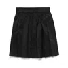 Simone Rocha Black Mini Pleated Elasticated Waist Kilt Skirt In Black
