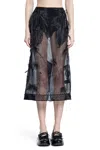 Simone Rocha Sheer Organza Pencil Skirt In Black