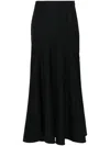 Simone Rocha Bias Cut Silk Satin Maxi Skirt In Black