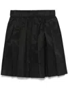 Simone Rocha Black Mini Pleated Elasticated Waist Kilt Skirt In Black