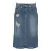 Simone Rocha Embellished Denim Flare Skirt In Blue