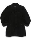 Simone Rocha Sculpted Denim Coat In Black