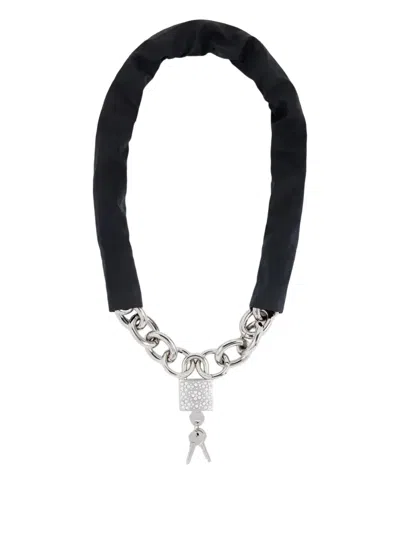 Simone Rocha Sleeve-chain Padlock Belt In Black