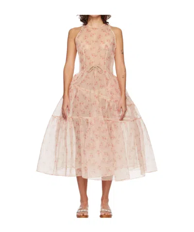 Simone Rocha Sleeveless Bow Dress In Pink