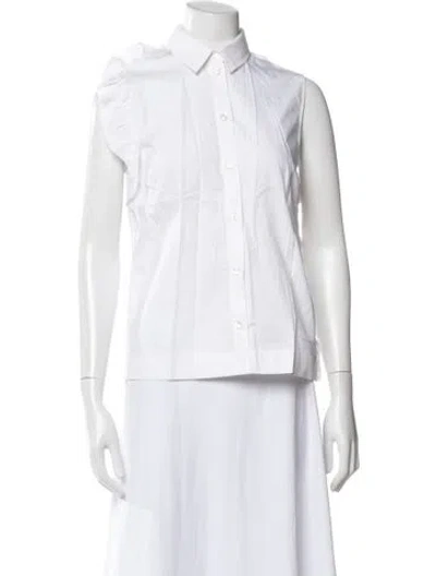 Pre-owned Simone Rocha Sleeveless Button-up Top In White