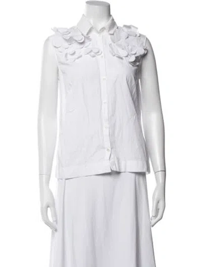 Pre-owned Simone Rocha Sleeveless Button-up Top In White
