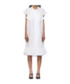 Simone Rocha Ruffle Bust Cap-sleeve Cotton Shirtdress In White