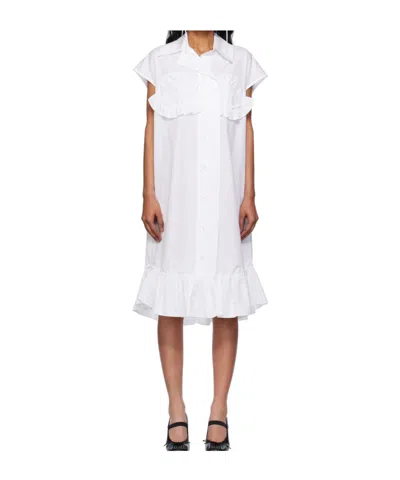 SIMONE ROCHA SLEEVELESS RUFFLE BUST DETAIL DRESS